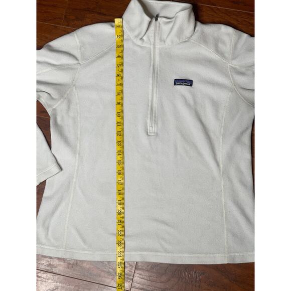 Patagonia Sweater Womens L White Long Sleeve 1/4 Zip Micro D Fleece 26278 - Picture 6 of 7